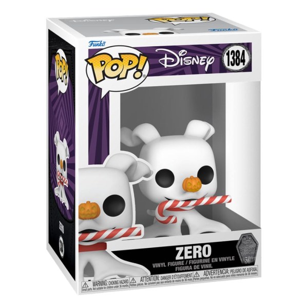 Funko Pop! 1384 - L'étrange Noël de Mr Jack 30th - Zéro avec canne en bonbon