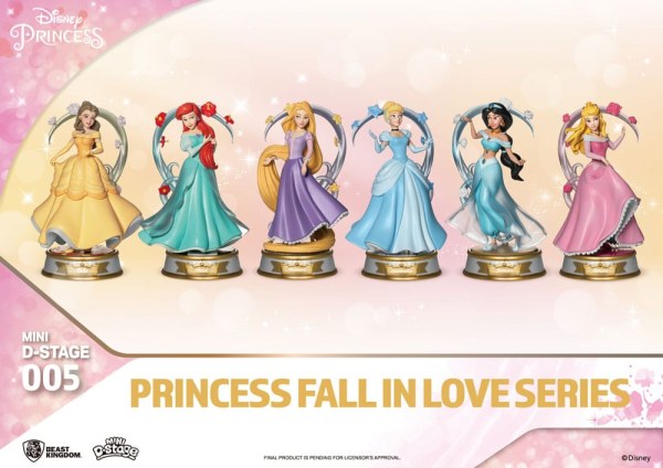 Lot de 6 Figurines Disney Princesses "Fall in love" series - Disney mini D-Stage