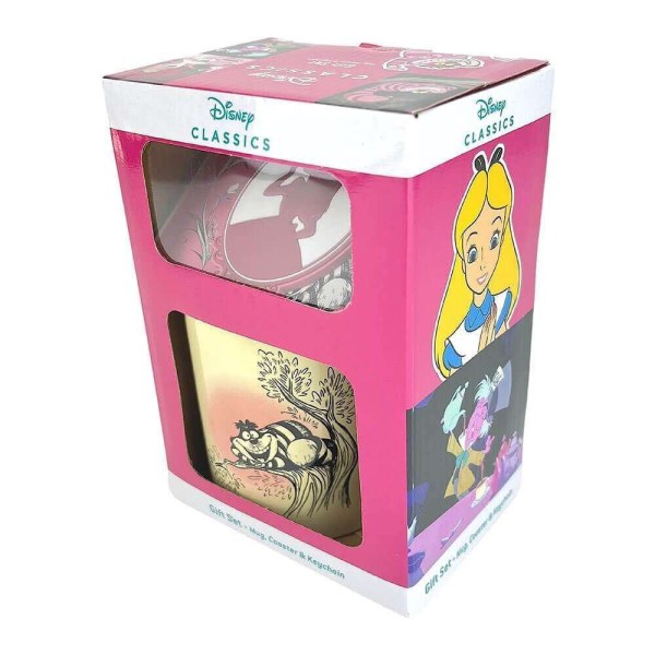 Set mug, sous-verre et porte-clés Alice aux pays des merveilles vintage - Disney