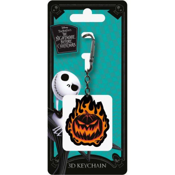 Porte-clés en caoutchouc L'Étrange Noël de monsieur Jack Citrouille en feu - Disney