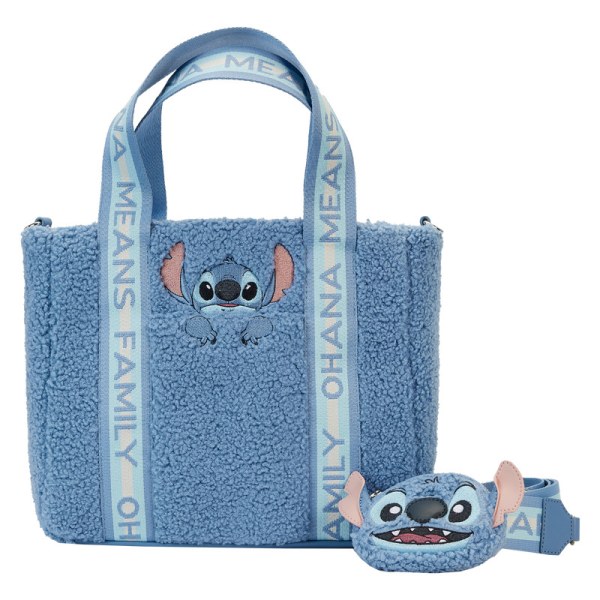 Tote bag Stitch en peluche Sherpa avec portemonnaie - DISNEY LOUNGEFLY