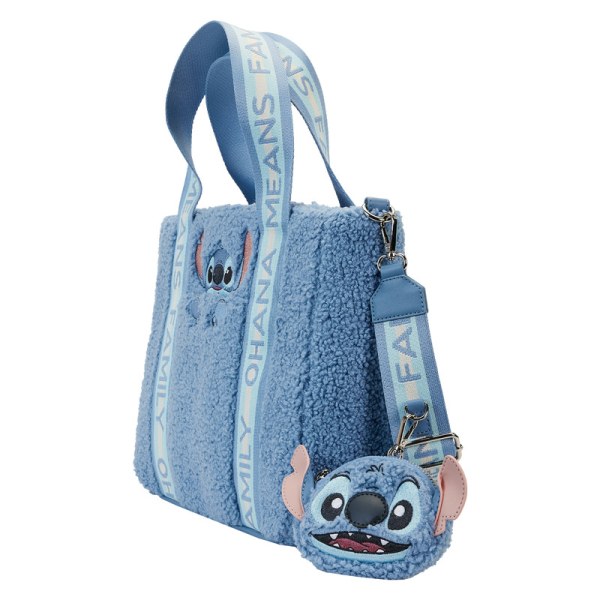 Tote bag Stitch en peluche Sherpa avec portemonnaie - DISNEY LOUNGEFLY