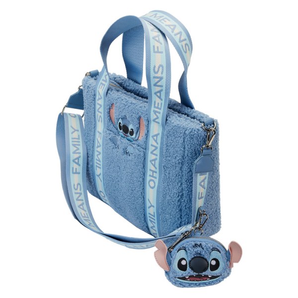 Tote bag Stitch en peluche Sherpa avec portemonnaie - DISNEY LOUNGEFLY