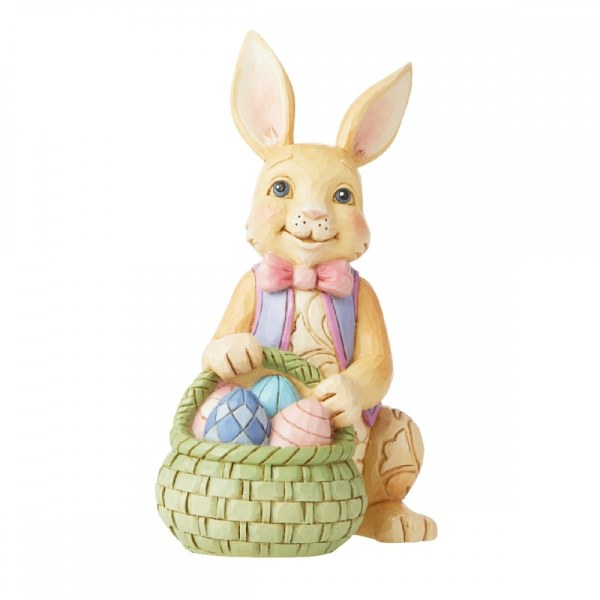 MINI FIGURINE LAPIN AVEC PANIER DE PÂQUES - JIM SHORE HEARTWOOD CREEK