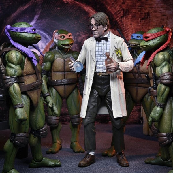 Tortues Ninja 2 : Les héros sont de retour - LOT DE 2 FIGURINES ARTICULÉES – PROFESSEUR PERRY ET COMBINAISON HAZMAT PROFESSEUR PERRY