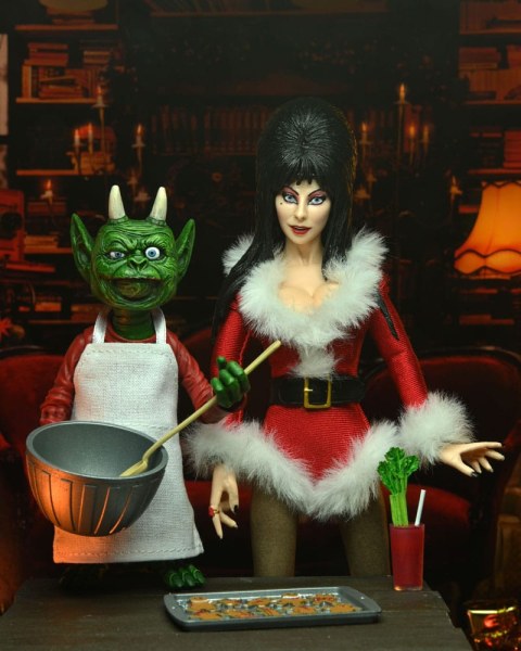 Elvira, Maîtresse des Ténèbres Figurine Tenue de Noël Très Effrayante Elvira 20 cm