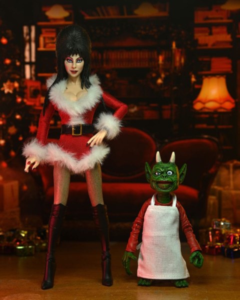 Elvira, Maîtresse des Ténèbres Figurine Tenue de Noël Très Effrayante Elvira 20 cm
