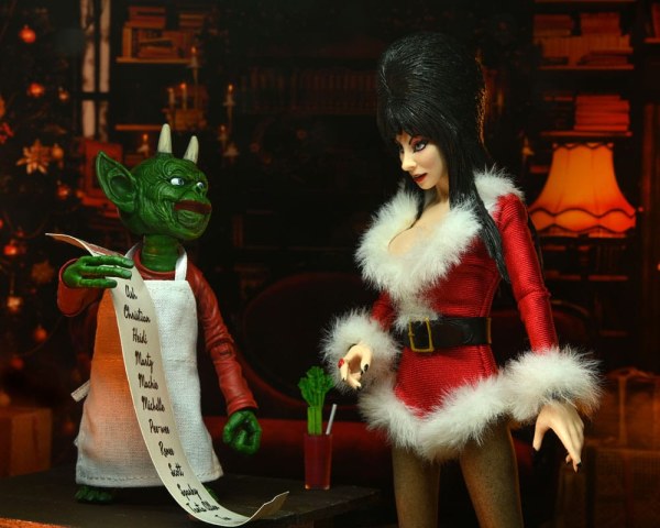 Elvira, Maîtresse des Ténèbres Figurine Tenue de Noël Très Effrayante Elvira 20 cm