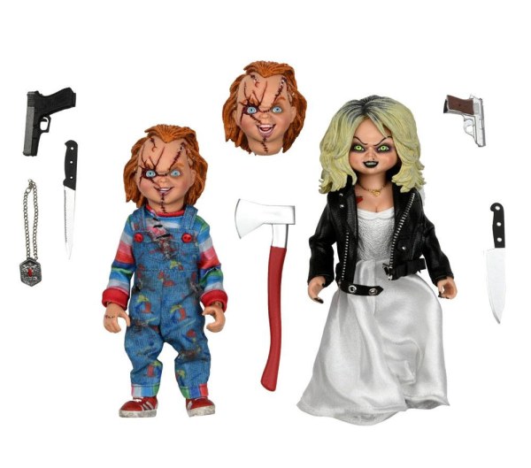 La Mariée de Chucky pack 2 Figurine Chucky & Tiffany vêtue 14 cm
