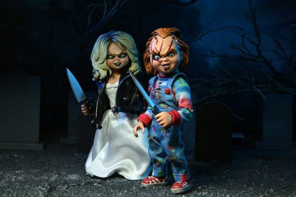 La Mariée de Chucky pack 2 Figurine Chucky & Tiffany vêtue 14 cm