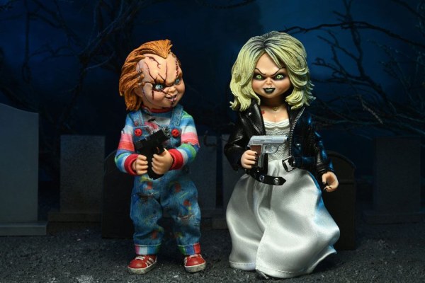 La Mariée de Chucky pack 2 Figurine Chucky & Tiffany vêtue 14 cm