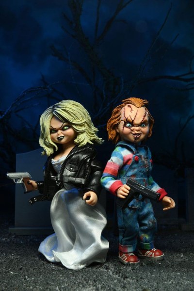 La Mariée de Chucky pack 2 Figurine Chucky & Tiffany vêtue 14 cm