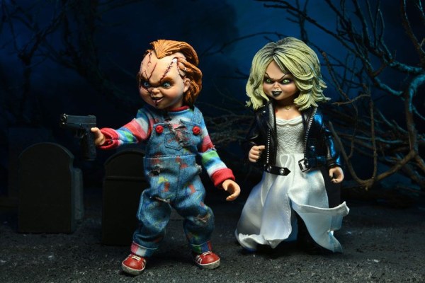 La Mariée de Chucky pack 2 Figurine Chucky & Tiffany vêtue 14 cm