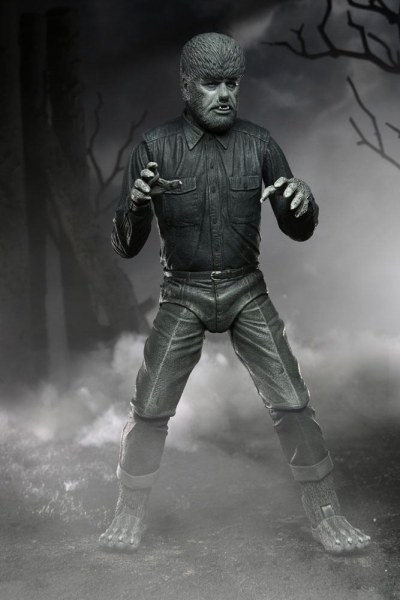 Figurine Universal Monsters Ultimate The Wolf Man (Noir & Blanc) 18 cm