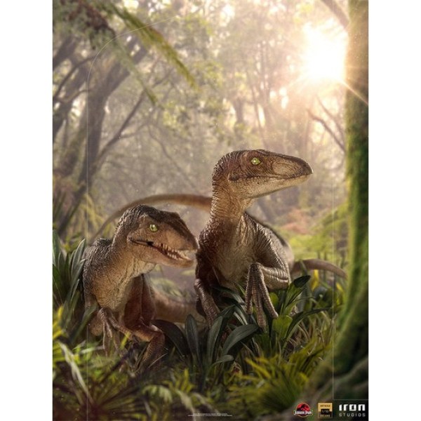 DEUX VELOCIRAPTORS ART SCALE DELUXE - JURASSIC PARK