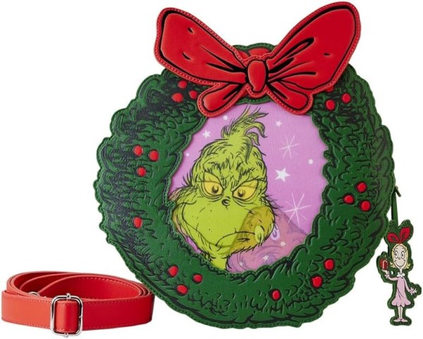 DR SEUSS GRINCH sac à bandoulière couronne de noël - DISNEY LOUNGEFLY