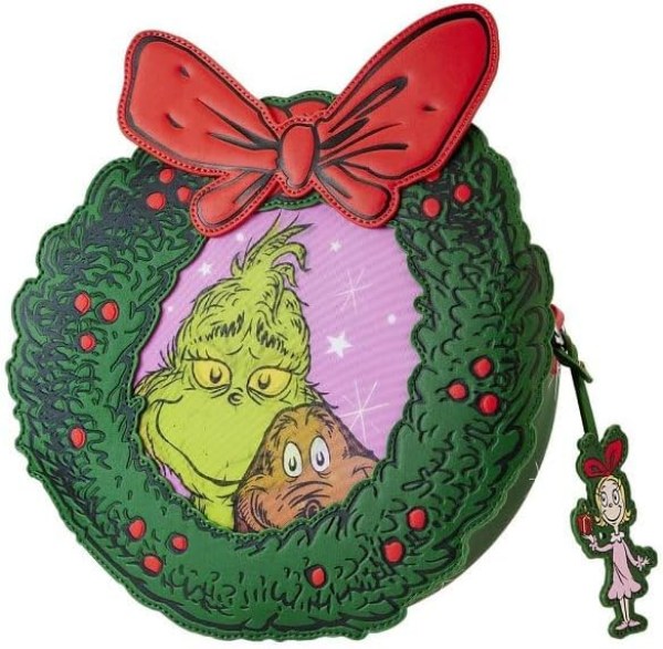 DR SEUSS GRINCH sac à bandoulière couronne de noël - DISNEY LOUNGEFLY