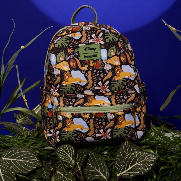 Mini sac à dos carré en toile imprimée avec la silhouette du 30e anniversaire Le Roi Lion - DISNEY LOUNGEFLY