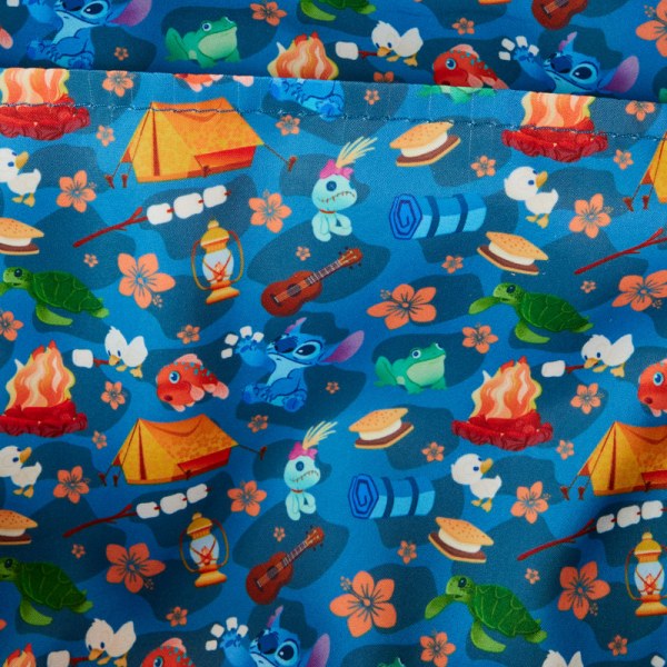 Mini sac à dos carré en nylon imprimé Stitch Camping Cuties - DISNEY LOUNGEFLY