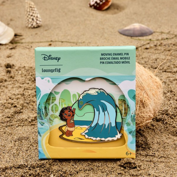 Pin's boîte collector Jeune Vaiana dans les vagues de l'océan - DISNEY LOUNGEFLY