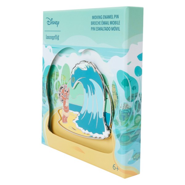 Pin's boîte collector Jeune Vaiana dans les vagues de l'océan - DISNEY LOUNGEFLY