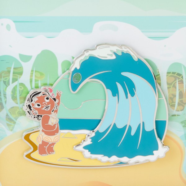 Pin's boîte collector Jeune Vaiana dans les vagues de l'océan - DISNEY LOUNGEFLY
