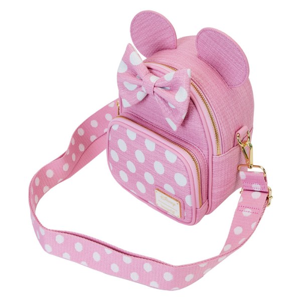 Mini sac à dos et sac bandoulière convertible texture tissée Minnie - DISNEY LOUNGEFLY