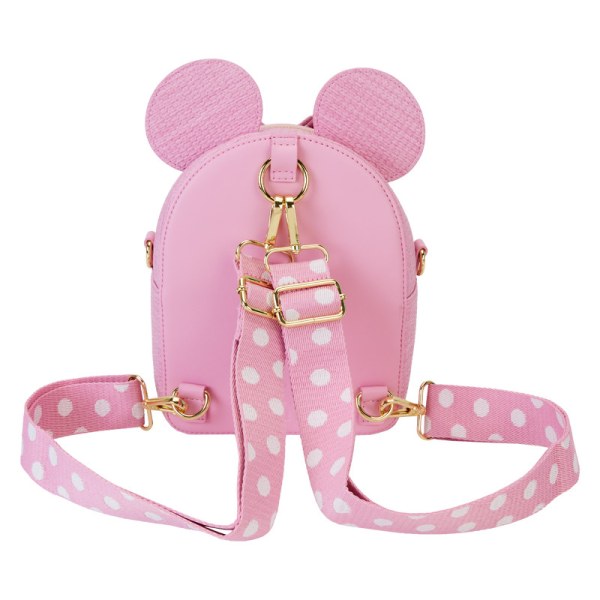 Mini sac à dos et sac bandoulière convertible texture tissée Minnie - DISNEY LOUNGEFLY