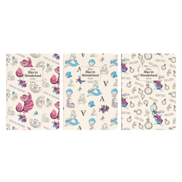 PACK 3 CARNETS A6 - DISNEY ALICE AU PAYS DES MERVEILLES
