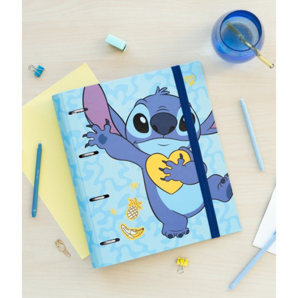 CLASSEUR 4 ANNEAUX PREMIUM - DISNEY STITCH TROPICAL