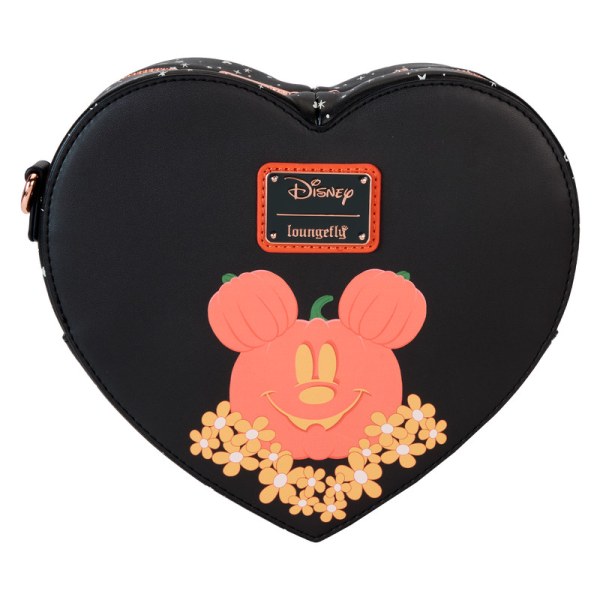 Sac à bandoulière cœur phosphorescent Mickey & Minnie costume de fantôme fleuri - DISNEY LOUNGEFLY