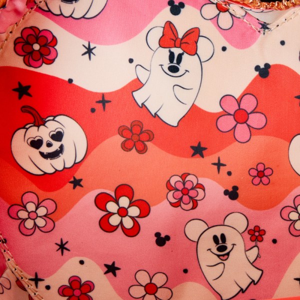 Sac à bandoulière cœur phosphorescent Mickey & Minnie costume de fantôme fleuri - DISNEY LOUNGEFLY