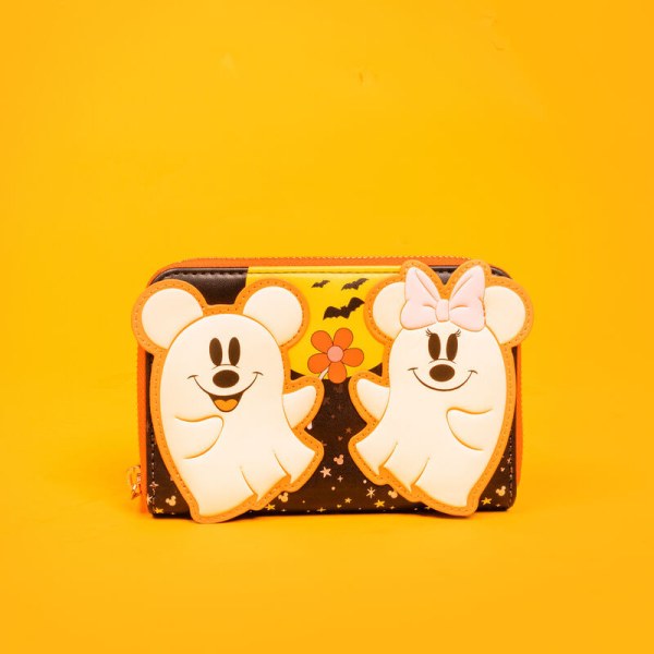 Portefeuille phosphorescent Mickey & Minnie costumes de fantôme fleuri - DISNEY LOUNGEFLY