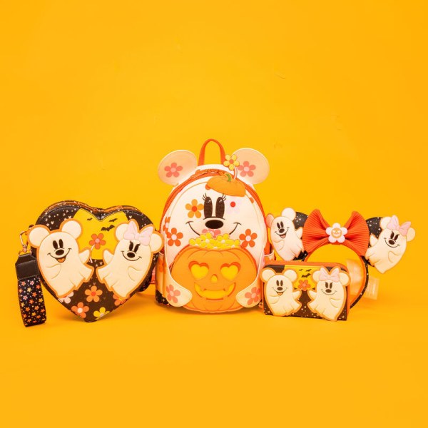 Portefeuille phosphorescent Mickey & Minnie costumes de fantôme fleuri - DISNEY LOUNGEFLY