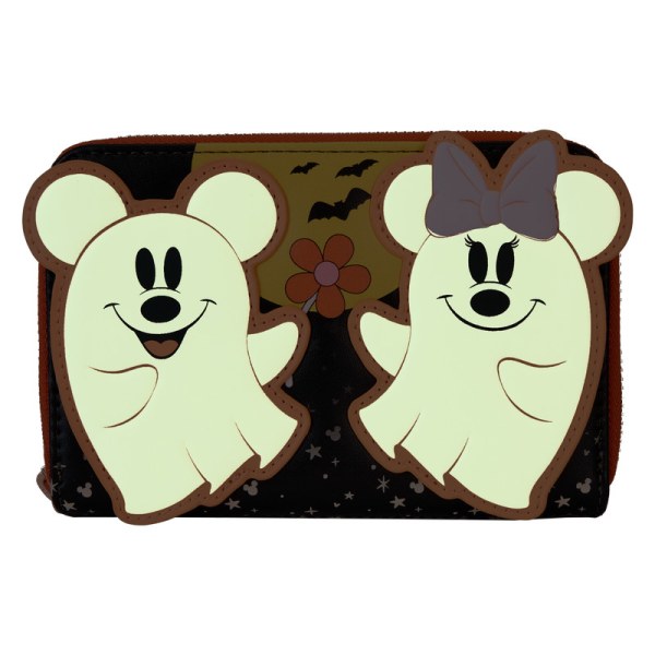 Portefeuille phosphorescent Mickey & Minnie costumes de fantôme fleuri - DISNEY LOUNGEFLY