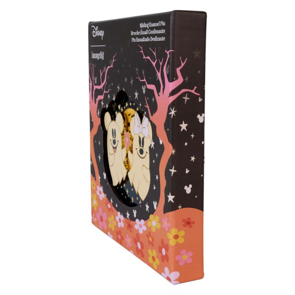 Pin's phosphorescent Mickey & Minnie costumes de fantôme fleuri boite collector - DISNEY LOUNGEFLY
