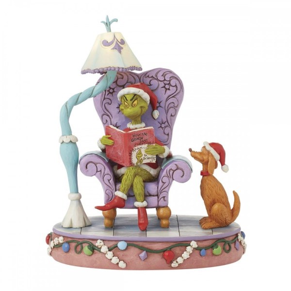 ÉDITION LIMITÉE GRINCH SUR UNE CHAISE EN TRAIN DE LIRE [SIGNÉ PAR JIM SHORE] - JIM SHORE GRINCH