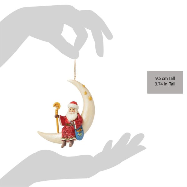 Suspension Père Noël Lune - JIM SHORE HEARTWOOD CREEK