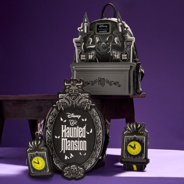 Grand porte-cartes horloge phosphorescente Bienvenue mortels fous le Manoir Hanté   - DISNEY LOUNGEFLY