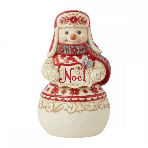 Figurine bonhomme de neige Noël nordique - JIM SHORE HEARTWOOD CREEK