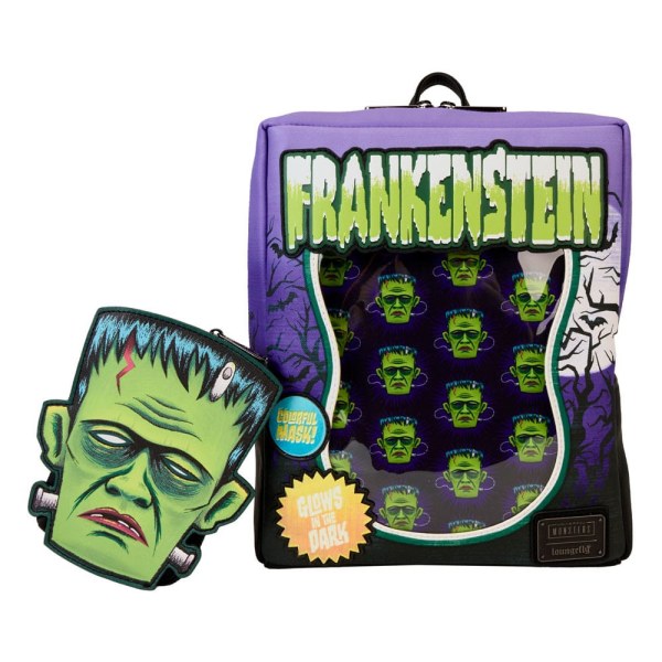 Mini sac à dos Frankenstein masque néon - Loungefly Universal Monsters