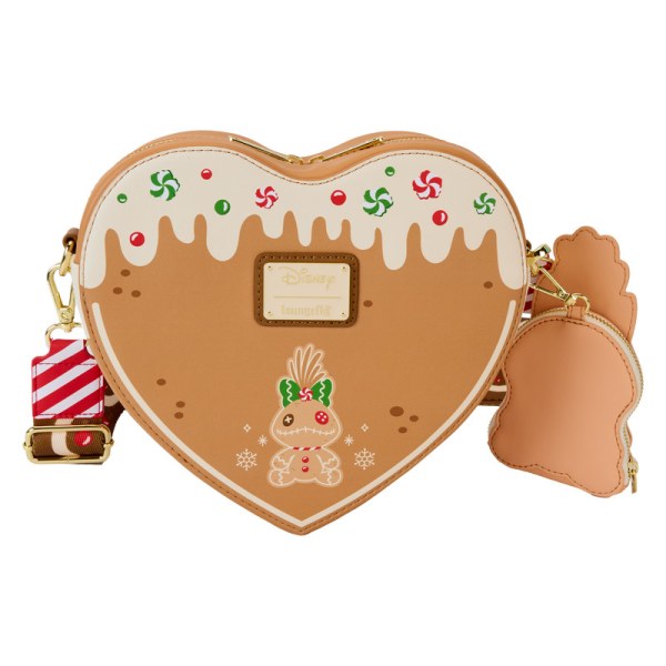 Sac à Bandoulière avec porte-monnaie coeur pain d'épices parfumé Stitch & Angel - DISNEY LOUNGEFLY