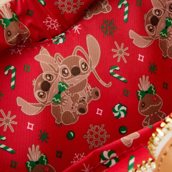 Sac à Bandoulière avec porte-monnaie coeur pain d'épices parfumé Stitch & Angel - DISNEY LOUNGEFLY