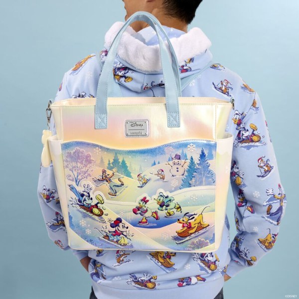 Tote bag convertible sac à dos Mickey & Friends Winter Wonderland Scene - DISNEY LOUNGEFLY