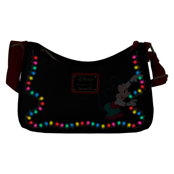Sac à bandoulière Mickey & Friends guirlande lumineuse de Noël - DISNEY LOUNGEFLY