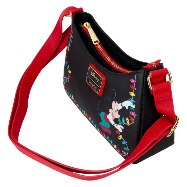 Sac à bandoulière Mickey & Friends guirlande lumineuse de Noël - DISNEY LOUNGEFLY