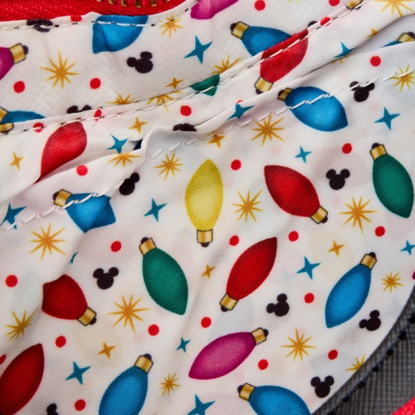 Sac à bandoulière Mickey & Friends guirlande lumineuse de Noël - DISNEY LOUNGEFLY