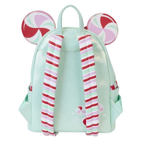 Mini sac à dos Minnie décorations de Noël menthe poivrée - DISNEY LOUNGEFLY