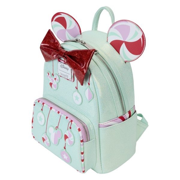 Mini sac à dos Minnie décorations de Noël menthe poivrée - DISNEY LOUNGEFLY
