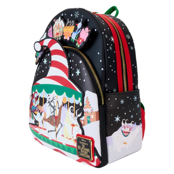 Mini sac à dos phosphorescent carrousel de cannes à sucre - DISNEY LOUNGEFLY L'étrange Noël de Monsieur Jack